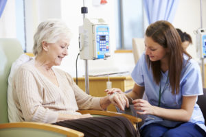 woman receiving chemo