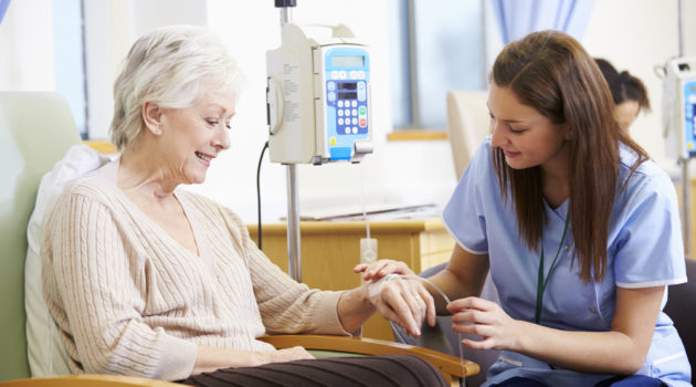 woman receiving chemo