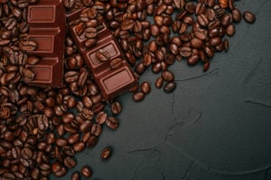 coffee beans and chocolate