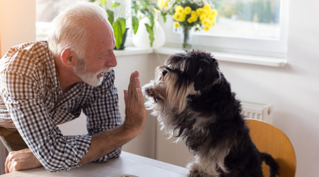 man with dog