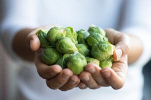 Close up of a handful of healthy cancer fighting