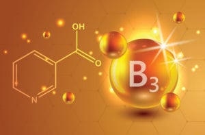 Vitamin B3 chemical formula illustration