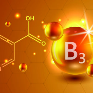 Vitamin B3 chemical formula illustration